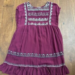 Free People Embroidered Sleeveless Tunic in Deep Berry
